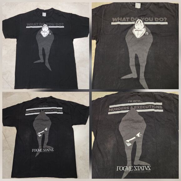 VTG Rogue Status Mens L Large Murders & Executions Double Sided Graphic T Shirt - Picture 1 of 11